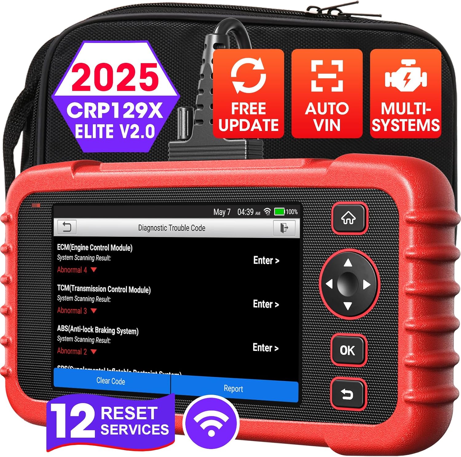Launch CRP 129X V2.0 OBD2 Scanner Code Reader 4 SYSTEM DIAGNOSTIC 12 Reset Functions Free Lifetime Updates