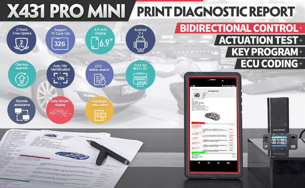 Launch X431 Pro Mini Bluetooth With 2 Years Free Update Online