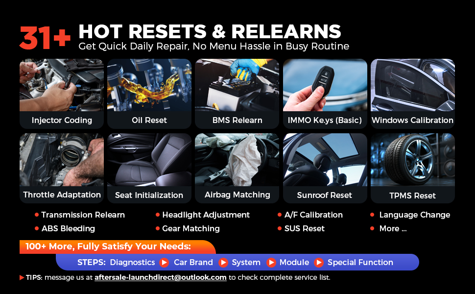 31+ OE-Level Maintenance Functions LAUNCH scan tool CRP919X BT